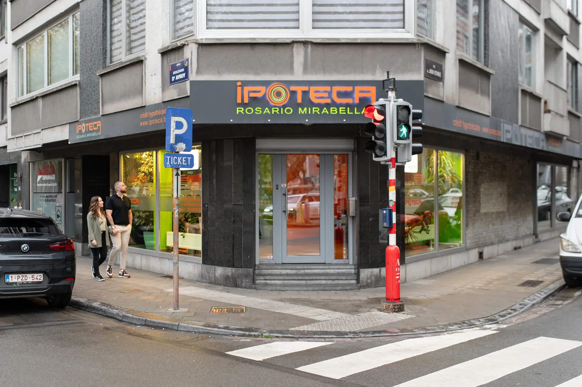 Devanture de l'agence Ipoteca à Liège